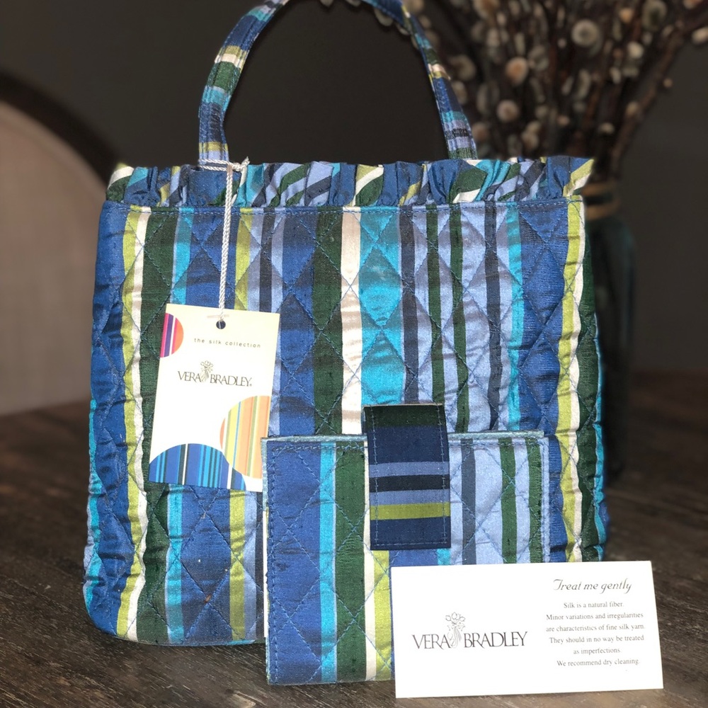 Vera Bradley Kate Caribbean Silk Small Tote Bundle